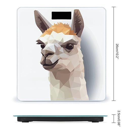 Alpaca Avatar Weight Scale Digital Electronic Scales Bathroom Scale Larg LCD Backlight Display High Precisio MeasurementsTempered Glass