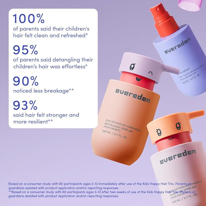 Evereden Kids Cloud Body Wash (6.7 fl. oz. Juicy Citrus) &amp Hair Duo - Detangling Shampoo &amp Conditioner - with Plant Protein Peptides &amp Argan Oil | Sulfate Paraben &amp Phthalate-Free |