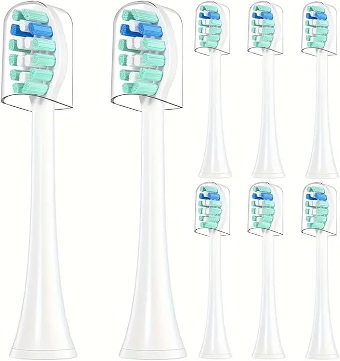 4/8/12/16Pcs Replacement Toothbrush HeadsCompatible for Philips Replacement Electric Brush Head 4100 6500 6100 7500 5300 1100(8pcs Green)