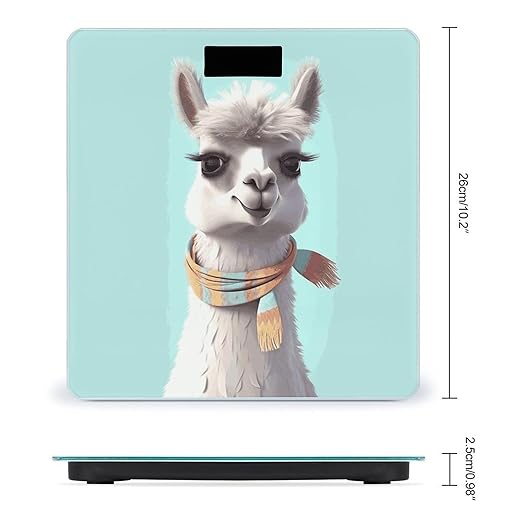 Funny Cartoon Llama Weight Scale Digital Electronic Scales Bathroom Scale Larg LCD Backlight Display High Precision MeasurementsTempered Glass