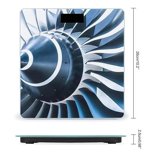 Jet Engine Scale for Body Weight Anti-Slip Sturdy Tempered Glass Weighing Machine Highly Digital Accurate Bright LCD Bathroom Scale for Household Gift