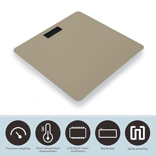Digital Bathroom Weighing Scale Energy Saving Scale Smart Scale for Body Weight Light Brown