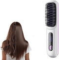 GO Brush Upgraded Version Portable Travel Straightener with LCD Temperature Display Portable Hair Straightener Fast-Heating Cordless mini Hair Comb(White)