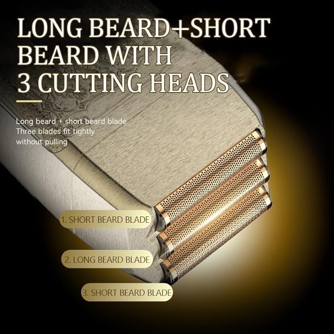 Men's Shaver Compound Three Knife Net Shaver Digital Display Electric Shaver Head Oil Head Gradient Shaver USB Charging