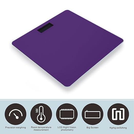 Digital Bathroom Weighing Scale Energy Saving Scale Smart Scale for Body Weight Purple