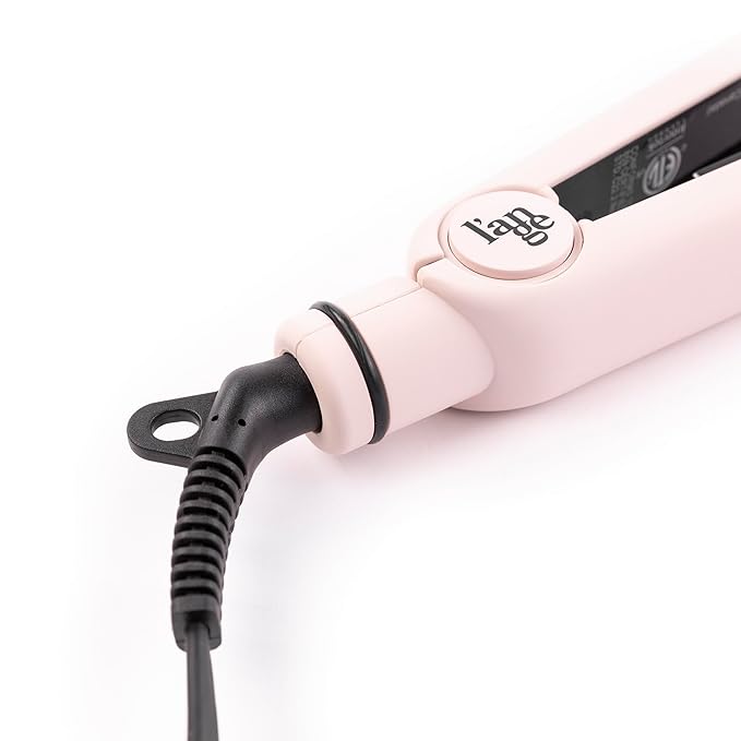 L'ANGE HAIR Aplatir Ceramic 1 Flat Iron | Adjustable Temp &amp Dual Voltage Hair Straightener | Tourmaline-Infused Plates for Smooth Frizz-Free Styling | 1 Inch Styling Tool (Blush)