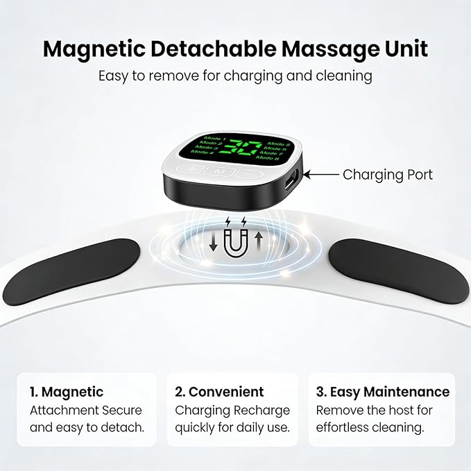 Wrist Massager for Carpal Tunnel Rechargeable Adjustable Electric Portable Cordless Hand Heating Pad with 8 Modes 30 Intensity Levels Detachable Magnetic Massage Unit for Hand Pain Relief(Navy blue)