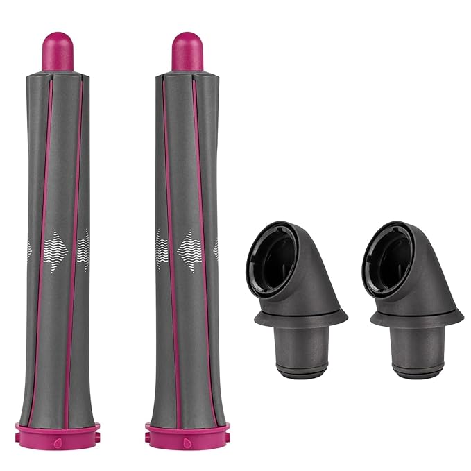 1 Pair 30mm/1.2 Inch Long Hair Curling Barrels for Dyson Airwrap Styler Attachment with 2 Upgraded Adapter for Convert Curling Iron Into A Hair Dryer HD01 HD02 HD03 HD04 HD07 HD08 HD15 HD16