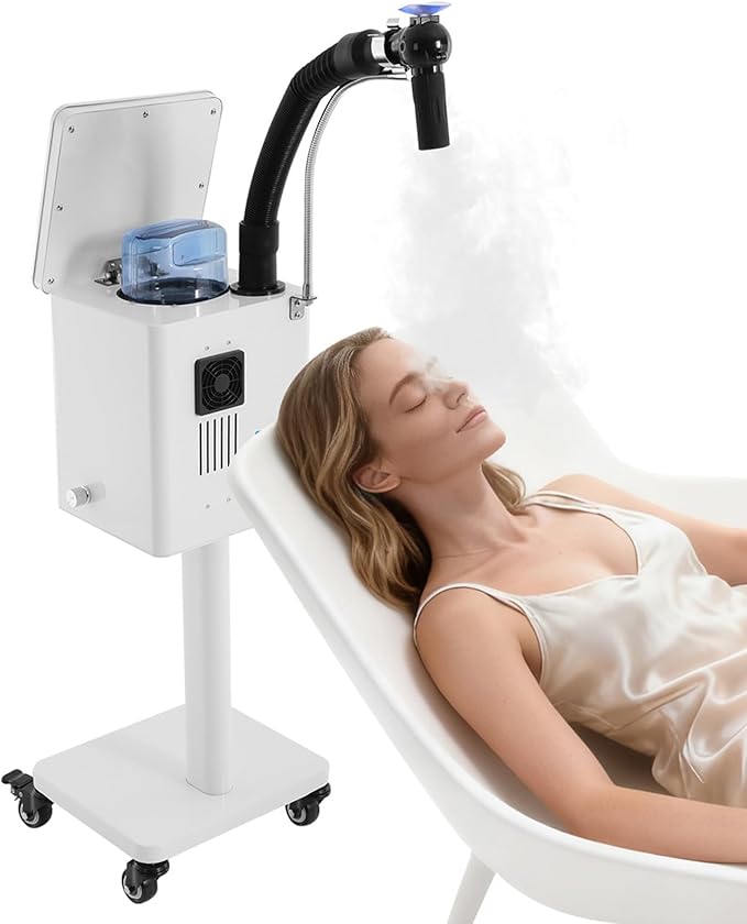 Nano Hair Steamer Professional Salon Nano Micro Mist Hair Steamer with Adjustable Telescopic Pipe &amp Foldable Control Interface Mobile Multifunctional Hair Care Equipment 4-Gear Adjustable