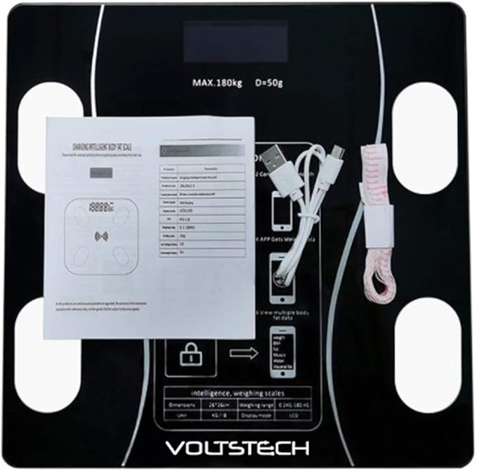Smart Scale for Body Weight Digital Bathroom Scale with BMI Muscle Mass Bluetooth Body Fat Scale Body Composition Analyzer with Smart APP Sync Weight Scale 400 lbs - Black