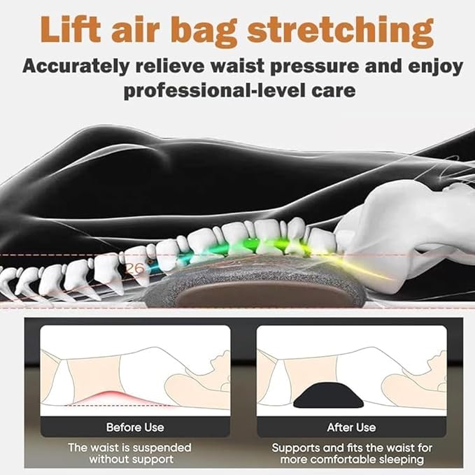 Triple Fusion Back Massager 3-in-1 Back Massager with Traction Lifting Electric Fusion Massager with Lifting and Vibration Massage and Heat Compress Against Pain (Grey)