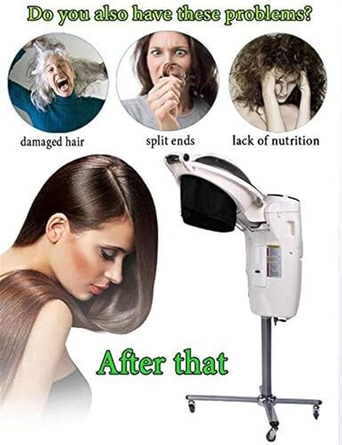 Salon Home Professional Hair Steamer Furniture Colour ProcessorStand Dryer Hood with Floor WheelAdjustable HeightTimer &amp Temperatu