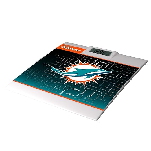 Keyscaper Miami Dolphins Quadtile Design Digital Bathroom Scale