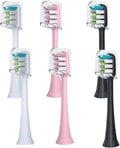 6PCS Compatible for Xiaomi SOOCAS X3 X5 X3U X1 V1 V2 Replacement Head Bristle Sonic Electric Nozzles with Anti-dust Cap(6PCS (3 Colors))