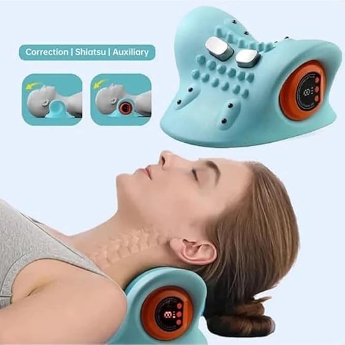 Portable Shiatsu Neck Massager with Heat - 4D Electric Massage Pillow at 26° Angle for Neck and Shoulder Pain Relief - Therapist-Designed Comfort
