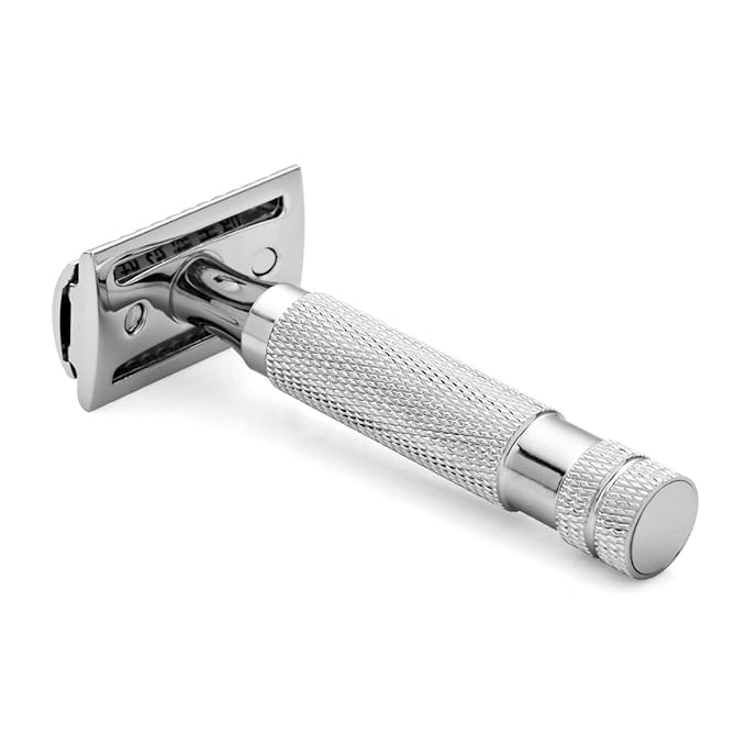 Engraved Twin Edged Safety Razor Personalized Heavy Duty Shaving Razor For Men - 5 Blades Included