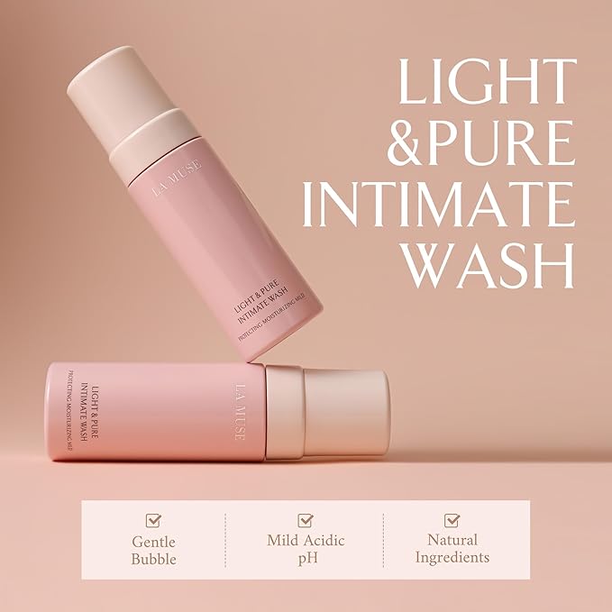 LA MUSE Daily Feminine Wash | pH Balanced Paraben-Free Vaginal Wash | Micro Bubble Soft &amp Mild Cleansing for Sensitive Skin | Plant Based Natural Intimate Hygiene for Women | 5.07 fl oz
