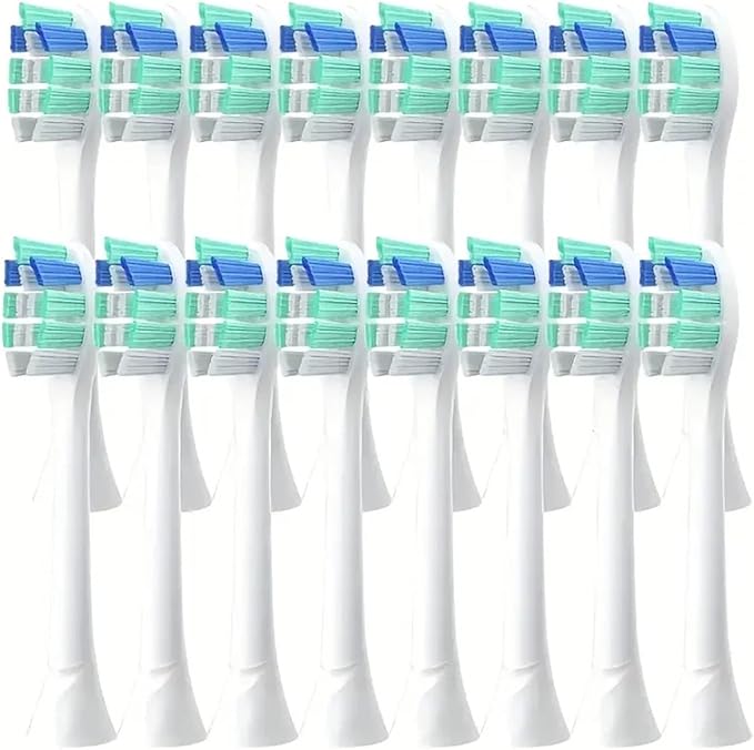 Compatible for Replacement Toothbrush Heads for HX6730/HX6721/HX3216/HX9362/HX3210/HX6013/HX9063/HX6063 Bright White Brush Nozzles C3 W3(16pcs)