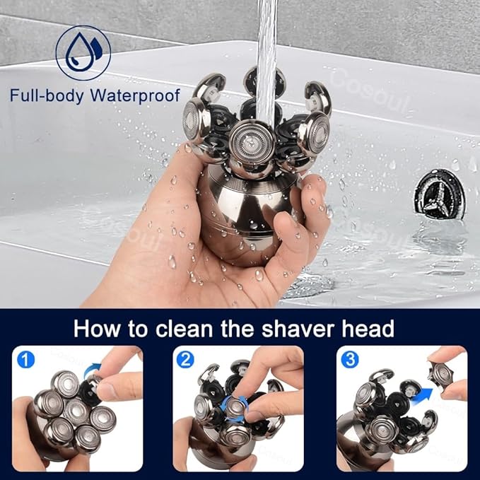Head Shavers for Bald Men 5 in 1 Shaver for Men Electric Shaver Bald Head Shaver Hair Clipper for Bald Man Beard Trimmer Shaving Machine Bald Head Razor