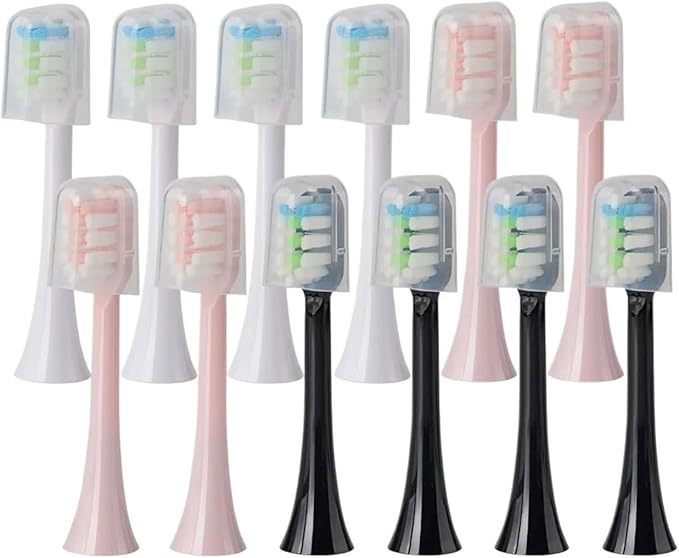 Replacement Brush Heads for SOOCAS X3U/X3Pro/X5/V1/D2/D3 6/12pcs Bristle Electric Toothbrush Dupont Sealed Packed(SHUSHI-WH-6PCS)