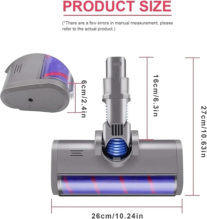 Motorized Soft Floor Brush Head Replacement Tool Compatible for Dyson V6 DC58 DC59 DC61 DC62(1pcs)
