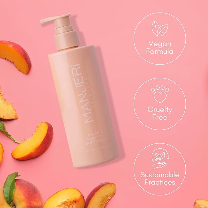 Peach Serenity Body Wash 10.14 oz - Soothing Gentle and Nourishing Body Soap for Sensitive Skin Paraben-Free Cruelty-Free and Suitable for All Skin Types