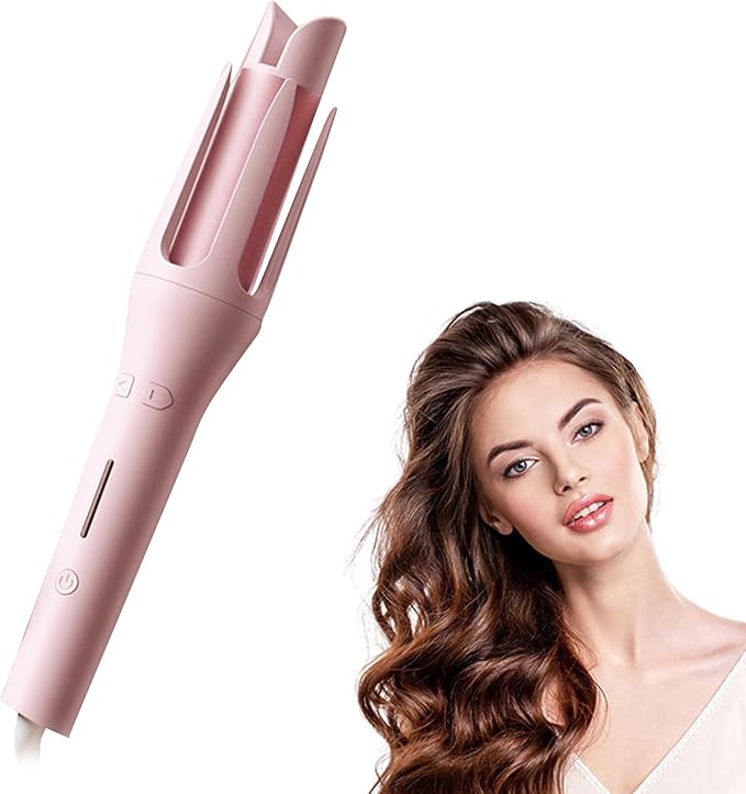 Yunir Automatic Curling Iron 32mm 1.25 Inch Ionic Auto Hair Curler Beach Waves Curling Wand Ceramic Coated 4 Temperatures Fast Heating Curler Travel Waving Tool for Salon Home (US Plug)