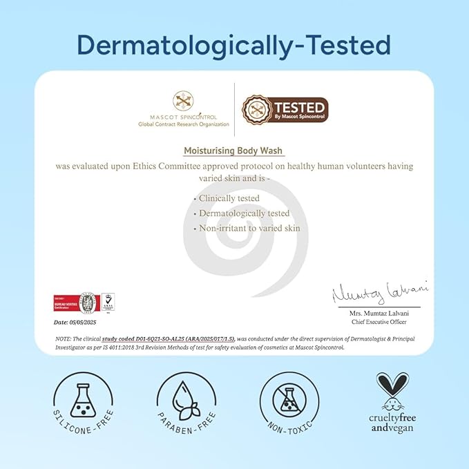 Moisturising Body Wash for Dry Skin with Shea Butter &amp Glycerine | Protects Skin Barrier | Velvety Soft Skin | Body Wash for Women &amp Men | Paraben &amp Silicone-Free | For All Skin Types | 30