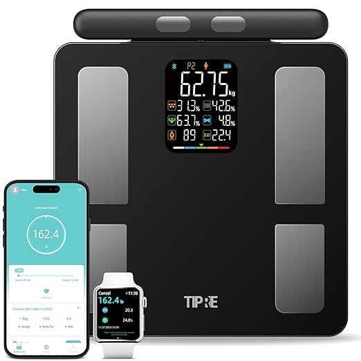 Smart Scale for Body Weight 8-Electrode Digital Weight Scale for Body Fat Bathroom Scale with BMI Full Body Composition Analysis with Bluetooth Health Monitor for Weight Loss 400lb