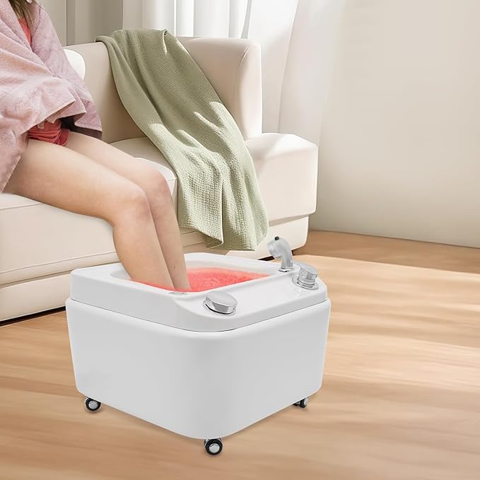 Foot Spa Tub Electric Foot Bath Pedicure Foot Spa with 7 LED Light Colors Portable Acrylic Foot Bath Massager for Relaxation and Stress Relief 110V/60Hz 22.44 * 22.44 * 18.9 inch