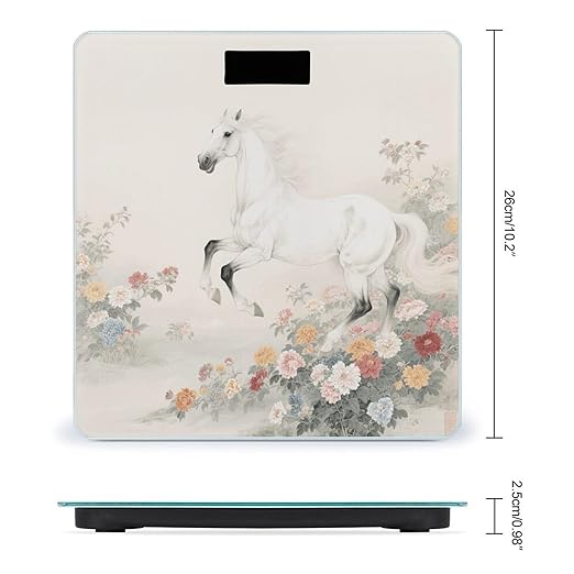 Elegant Horse Weight Scale Large Digital Bathroom Scales with Bright LED Display Non Slip Digital Scale and Step On Fashion Weighing Machine for Body