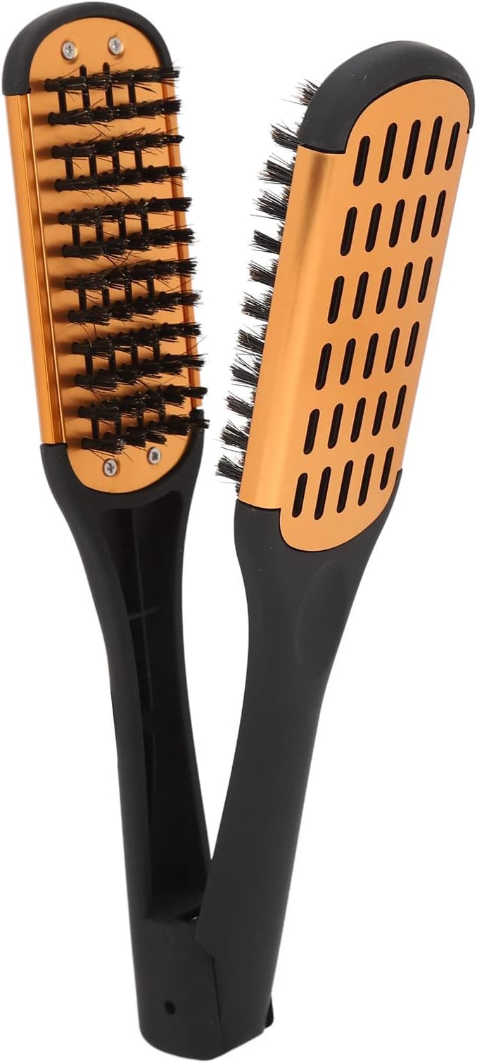 Hair Straightening Comb Double Sided Straightening Detangler Comb Hair Straightening Comb Styling Tools Flat Brush Spring Elasticity Softness Beard for Wet Dry