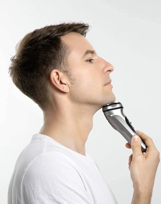 Men's Electric Shaver - Electric Razor Cordless Rechargeable 3D Rotary Shaver Razor with Pop-up Sideburn Trimmer Waterproof Black