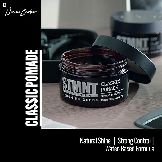 STMNT Grooming Goods Classic Pomade 3.38 oz | Natural Shine | Strong Control | Easy to Wash Out