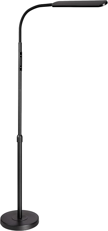 NXONE Led Floor LampModern Reading Adjustable Standing Height 4 Colors and Stepless Brightness Work Lamp for Living Room Bedroom Reading Black