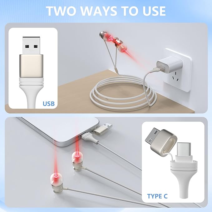 Red Light Therapy for Ears Upgrade 650NM Ear Red Light Therapy Device USB &amp Type C Dual-Purpose Red Light Ear Therapy Device with Storage Box