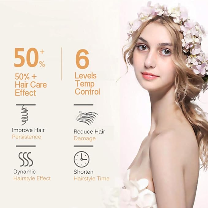360 Rotating Ceramic Curling Wand with Automatic Spin - 1.1 Professional Spiral Beach Waver Iron for Long Hair (Mothers Day Gifts)
