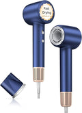Hair Dryer 140000 RPM High-Speed Brushless Motor Negative Ionic Low Noise Blow Dryer for Fast Drying Thermo-Control Quiet Compact with Magnetic Nozzle for Home Travel Salon UseBlue