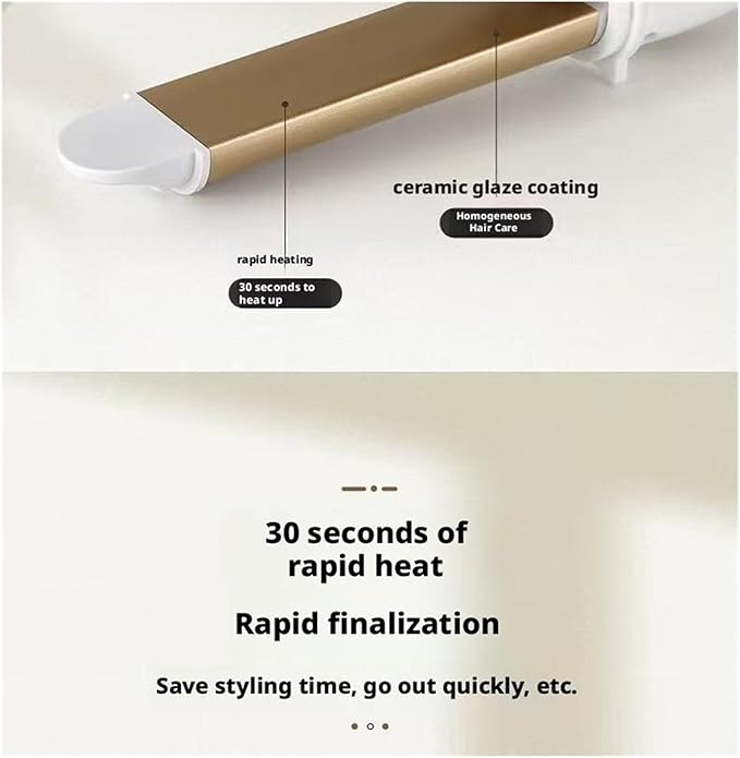 Electric Curling Iron Straightener Fluffy Wand(Straightrolldualpurposepink)