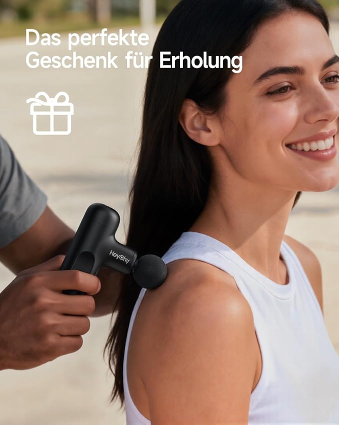 Super Mini Massage Gun Deep Tissue Handheld Muscle Massager with 4 Heads Percussion Travel Size Massager Gun for Back Pain Relief Quiet for Home Gym Office Perfect for Men &amp Women Black