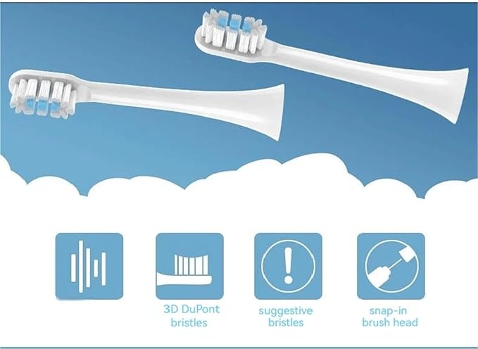 Compatible for MIJIA T301/T302/T501 Toothbrush - Soft Bristle Replacement Heads Vacuum Packaging(4 pcs BJ Black)