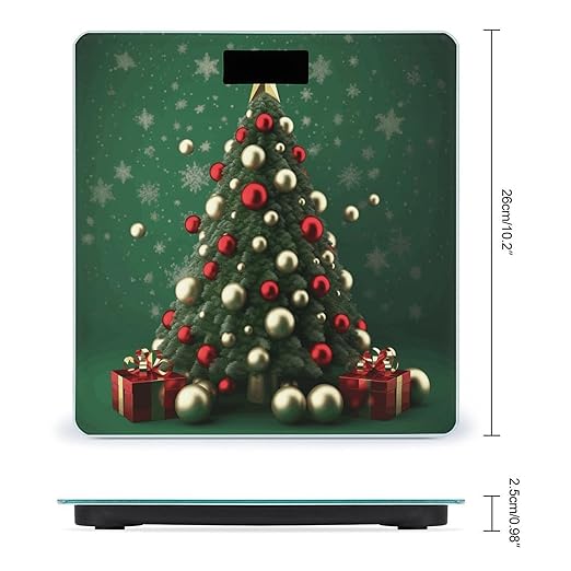 Round Ball Christmas Tree Scale for Body Weight High Precision Digital Weight Scales with LCD Display Anti-Slip Sturdy Slim Tempered Glass Bathroom Scale for Home Use