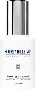 Beverly Hills MD Brighten + Tighten Restorative Face Oil- Reduce Wrinkles &amp Tone Skin Anti-Aging Formula for an Even Moisturized Complexion- Lighten Dark Spots on Face Neck Décolleté w/Vitamin