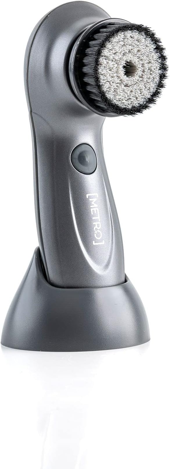 MetroMan Round Tip Facial Cleansing Brush - Waterproof USB Exfoliator - Bi-Directional Rotation - Deep Cleaning Scrubber Brush - Rechargeable Exfoliating Brush - Use with Cleanser (3 Brush Heads)