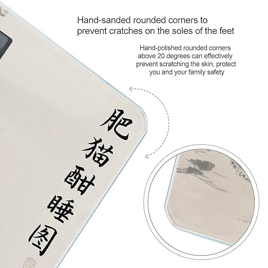 Fat Cat Weight Scale Large Digital Bathroom Scales with Bright LED Display Non Slip Digital Scale and Step On Fashion Weighing Machine for Body