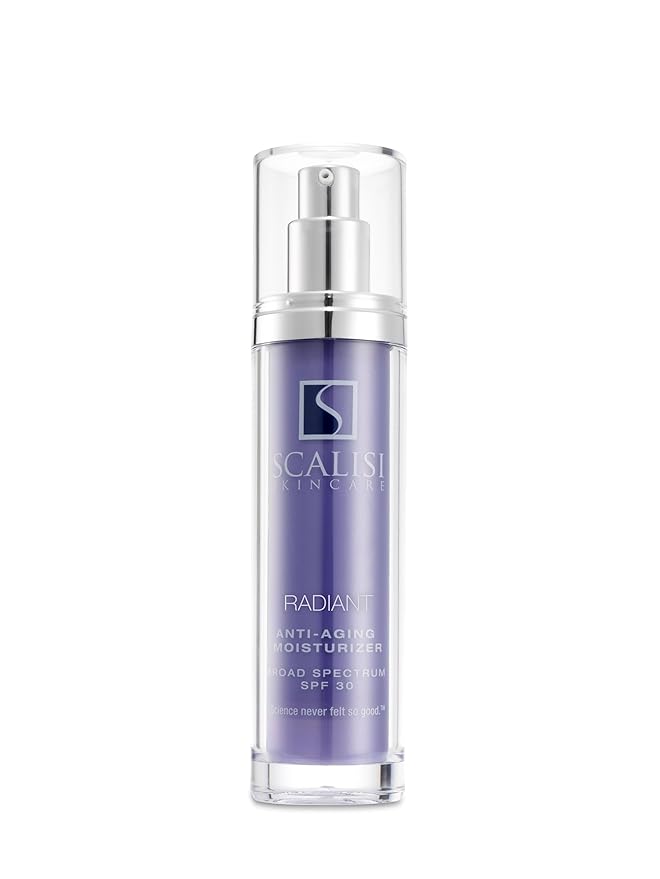 SCALISI RADIANT SPF 30 Moisturizer – Lightweight Daily Face Sunscreen with Anti-Aging Benefits – Clinically Proven to Reduce Fine Lines – No White Cast – All Skin Types