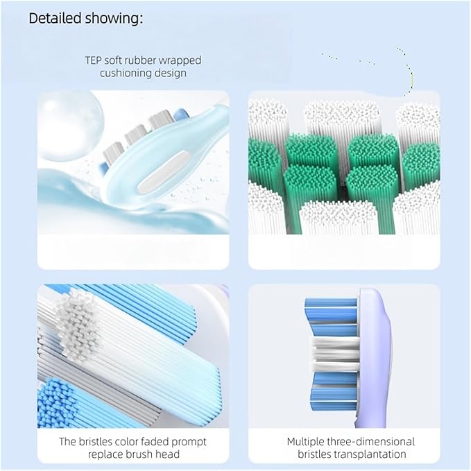 9Models Toothbrush Head CCompatible for with Sonicare HX3/HX6/HX9 Series Models(12pcs 905-W)