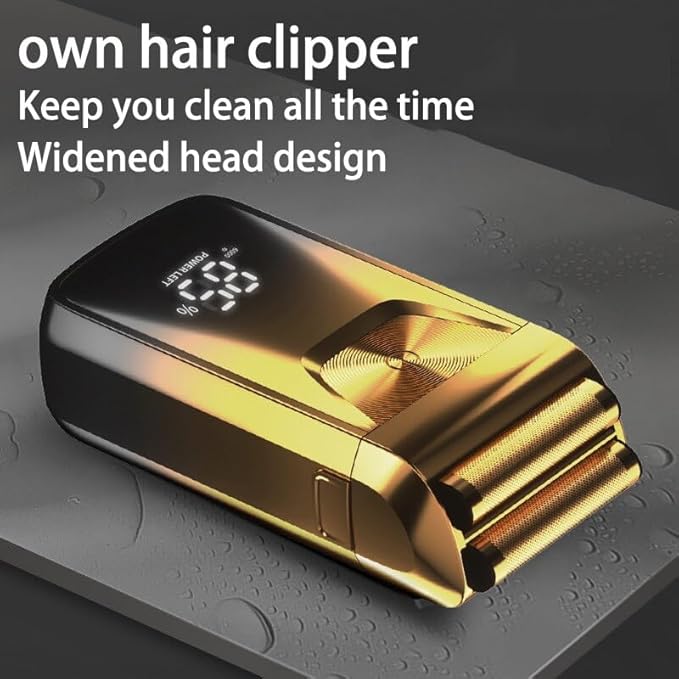 Men's Shaver Electric Razor Electric Shaver Rechargeable Shaving Machine for Men Shaver Beard Razor Wet-Dry Use Beard Trimmer Hair Trimmer (Color : Gold)
