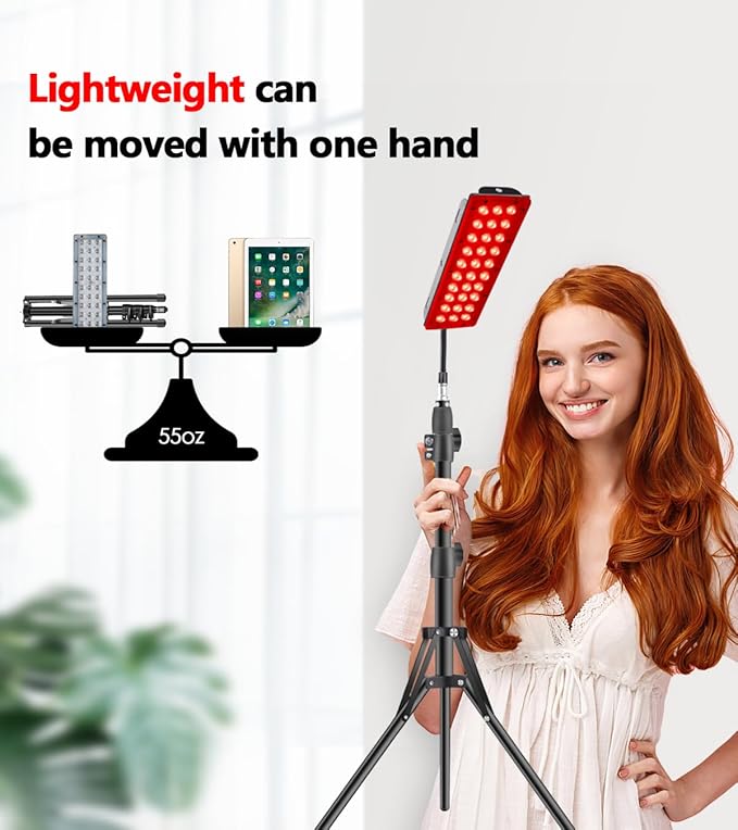 Red Light Therapy Lamp Infrared Light Therapy with Stand - 660nm Redlight and 850nm Near Infrared Light Device for Body Pain Relief Skin Care