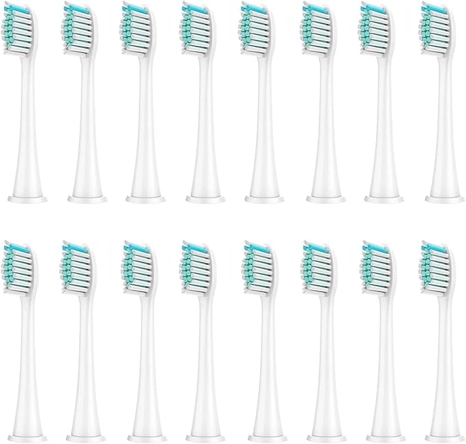 Replacement Toothbrush Heads Compatible for Phili Sonic Care Electric Handles(16pcs White)